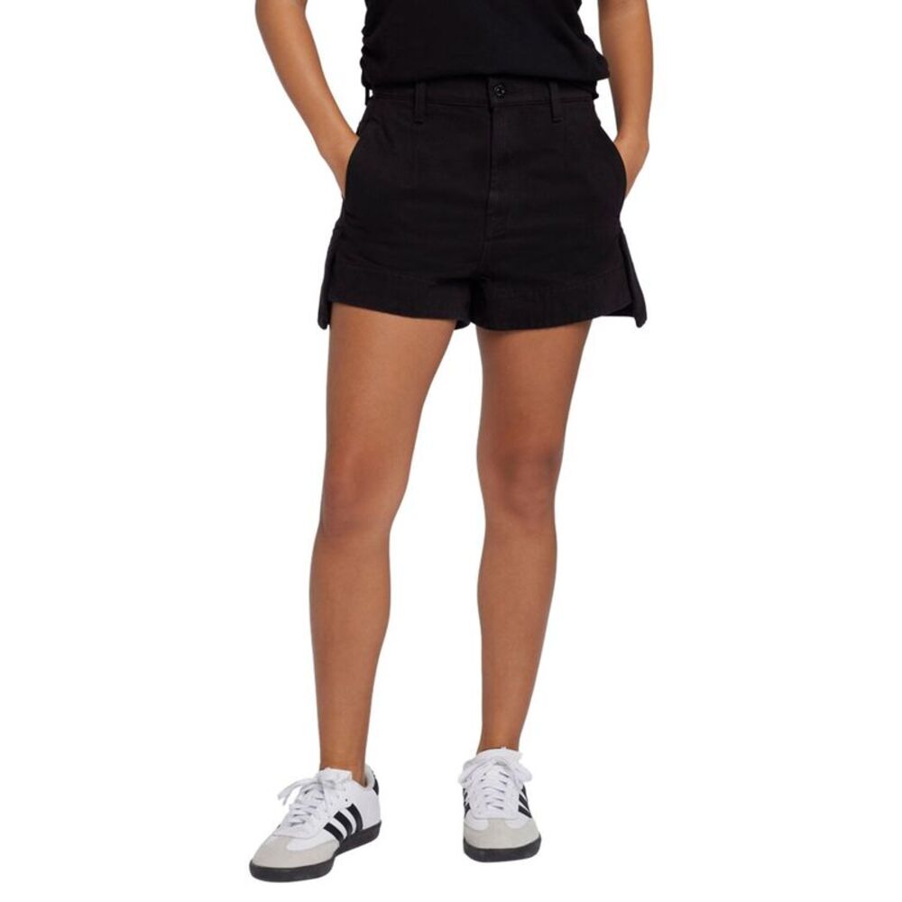 7 For All Mankind Womens  Black Tailored Slouch Short Jean